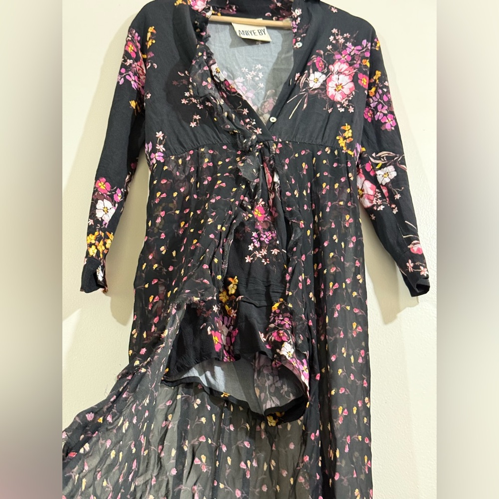 ANIYE BY Black Floral Maxi Dress with Pink Accents - Picture 5 of 5